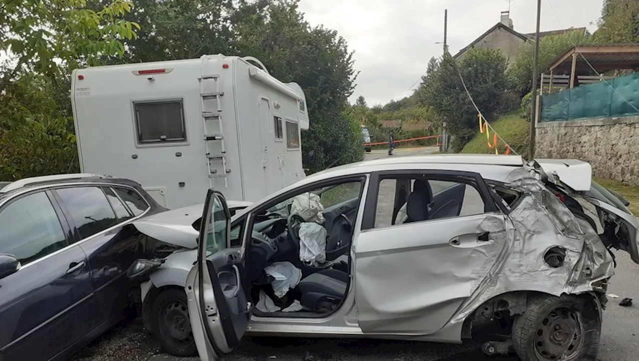 Spectaculaire accident à Aubin, la Côte de Ruau fermée à la circulation