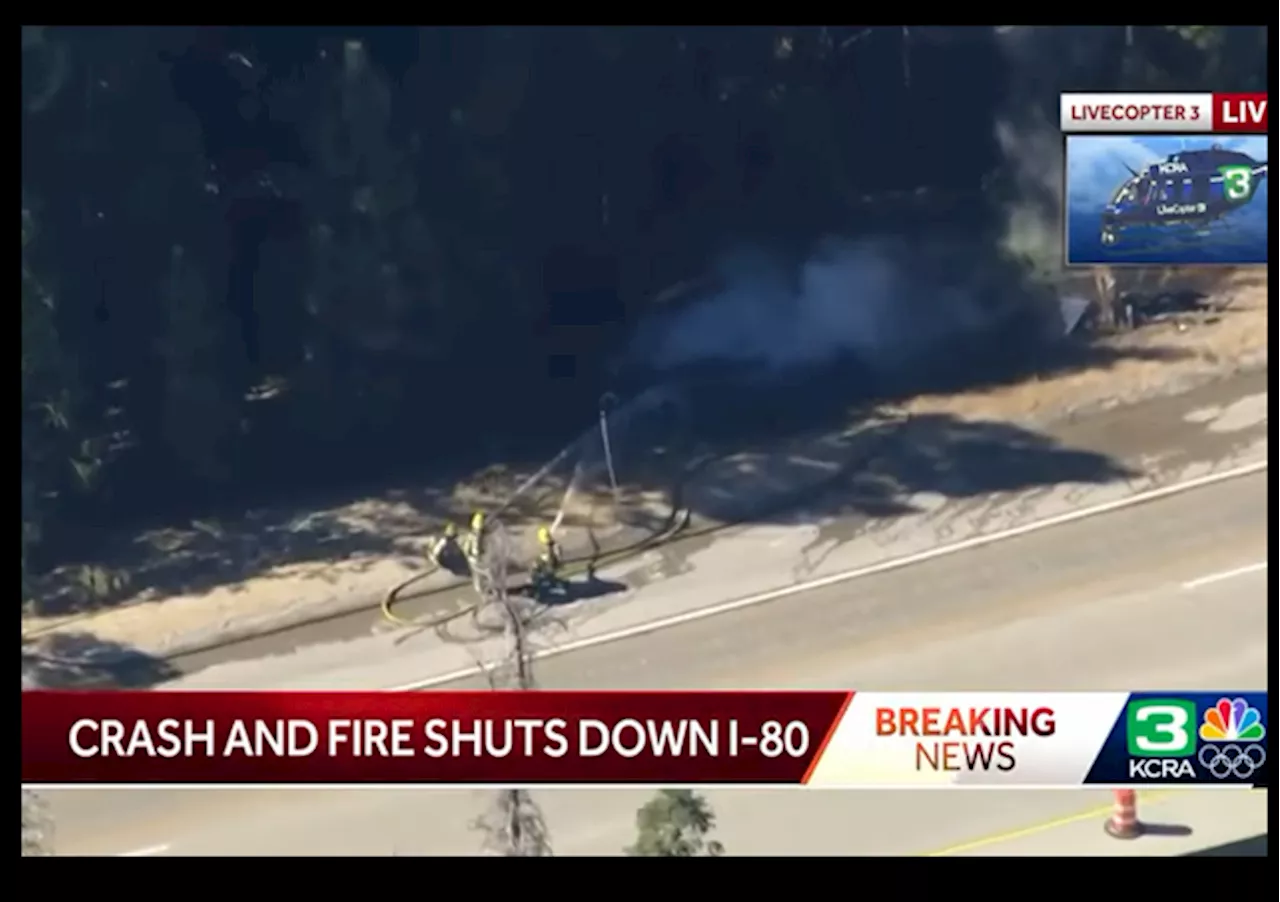 Hazmat Crews Fight Electric Truck Battery Fire That Closes California’s I-80