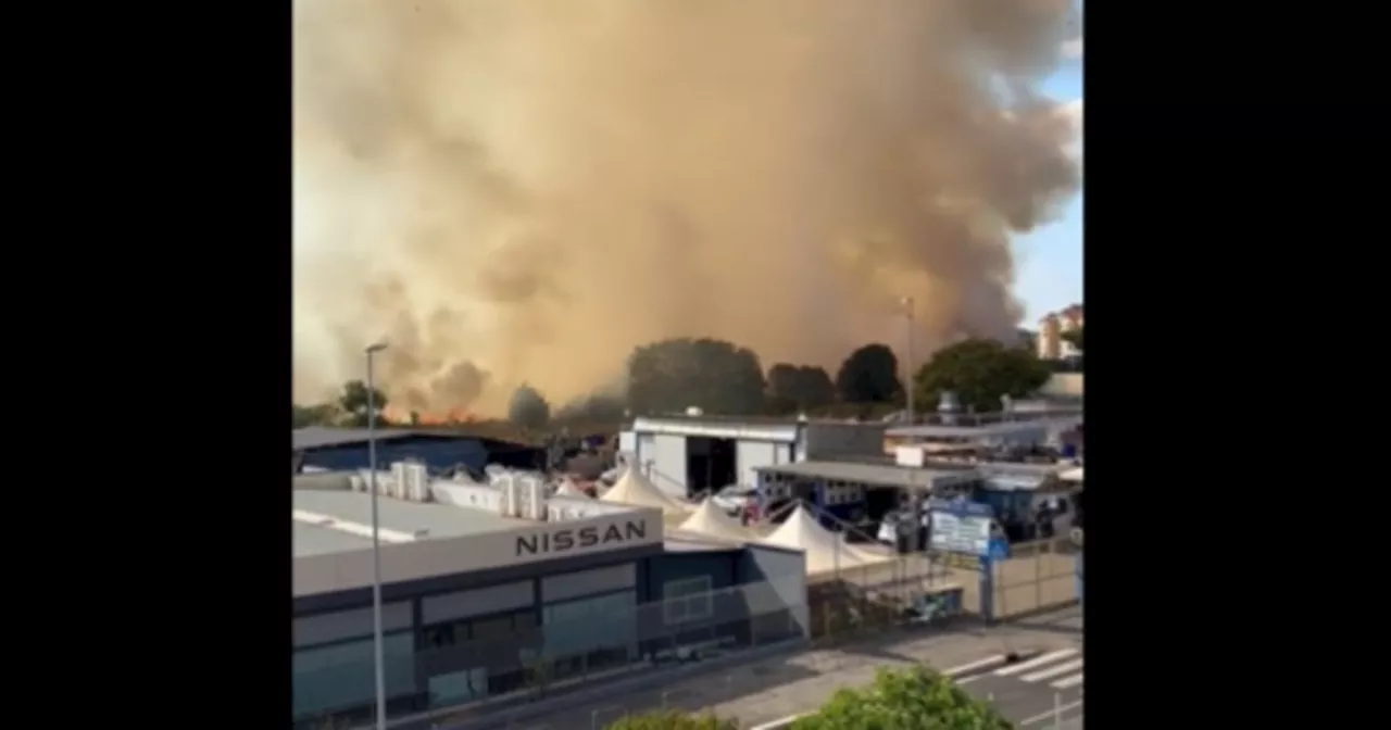 Roma, incendio nel &#034;pratone&#034; di Torre Spaccata: inferno di fuoco, 4 agenti intrappolati