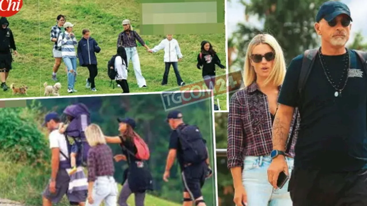 Michelle Hunziker ed Eros Ramazzotti in vacanza con i figli