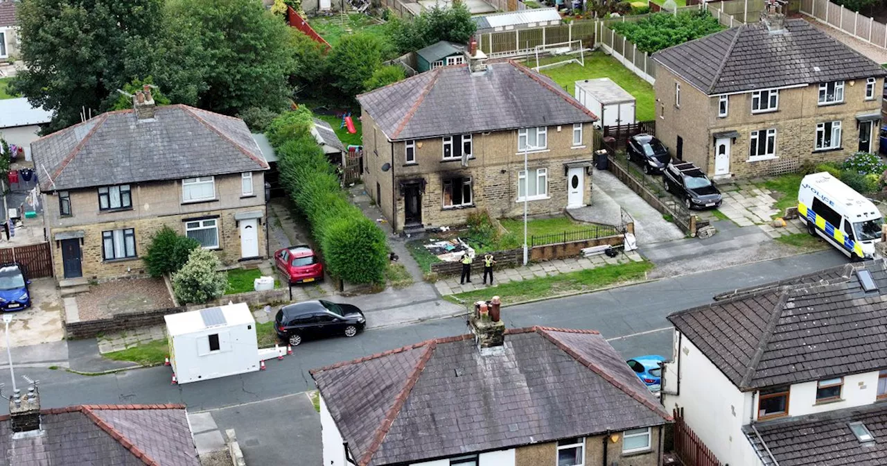 Drone images of Bradford house show horror as mum and children die in fire