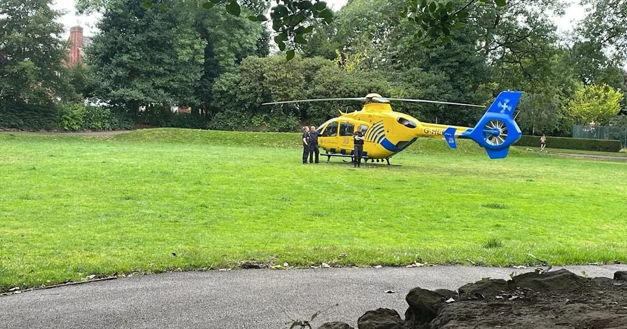 LIVE updates as air ambulance lands on Stockport park and police respond to 'serious' incident