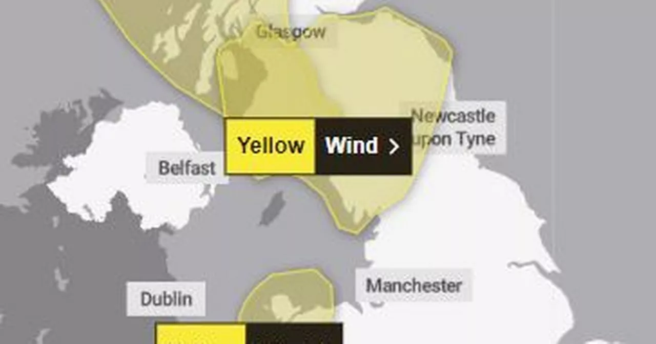 Weather warnings extended to North West as remnants of Hurricane Ernesto hit UK