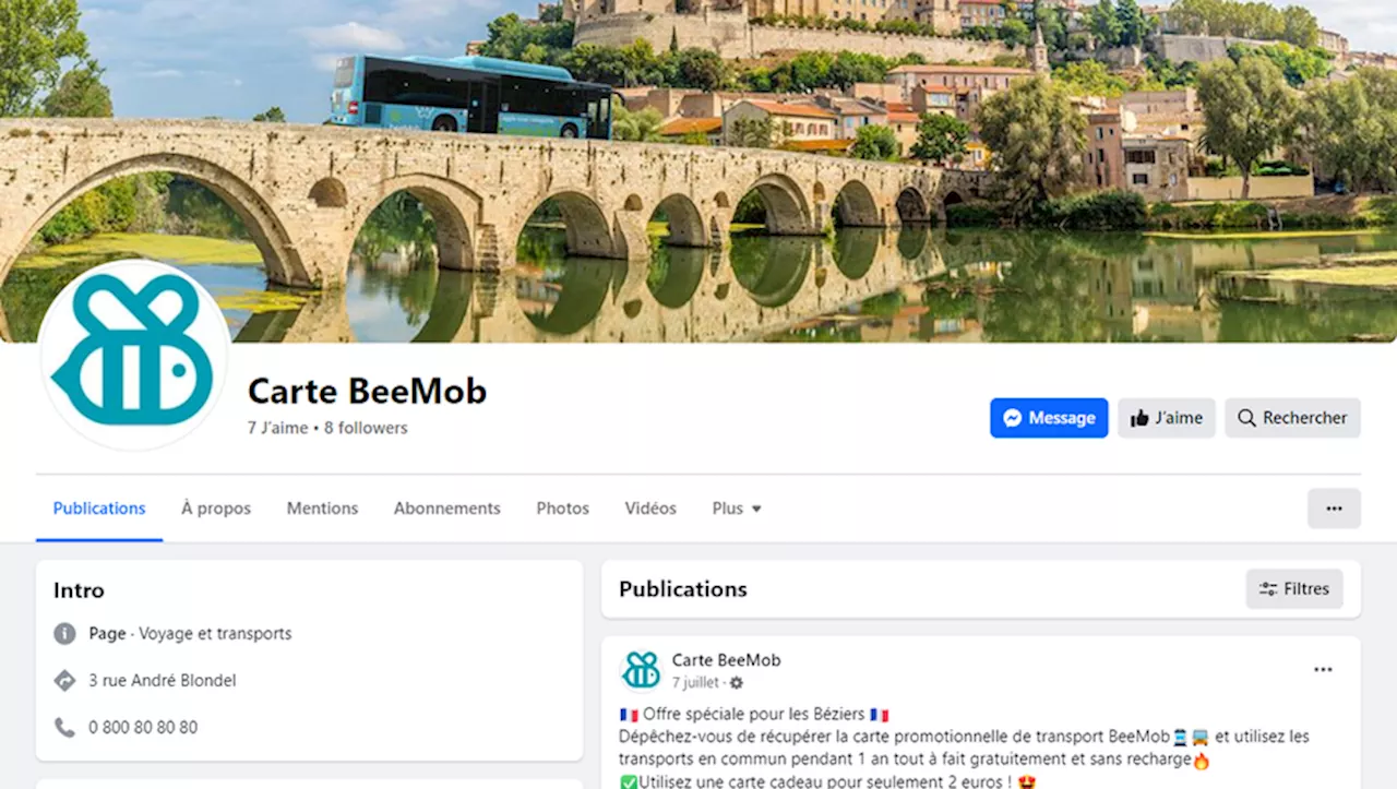 Le réseau de transport beeMob usurpé sur Facebook, des clients arnaqués