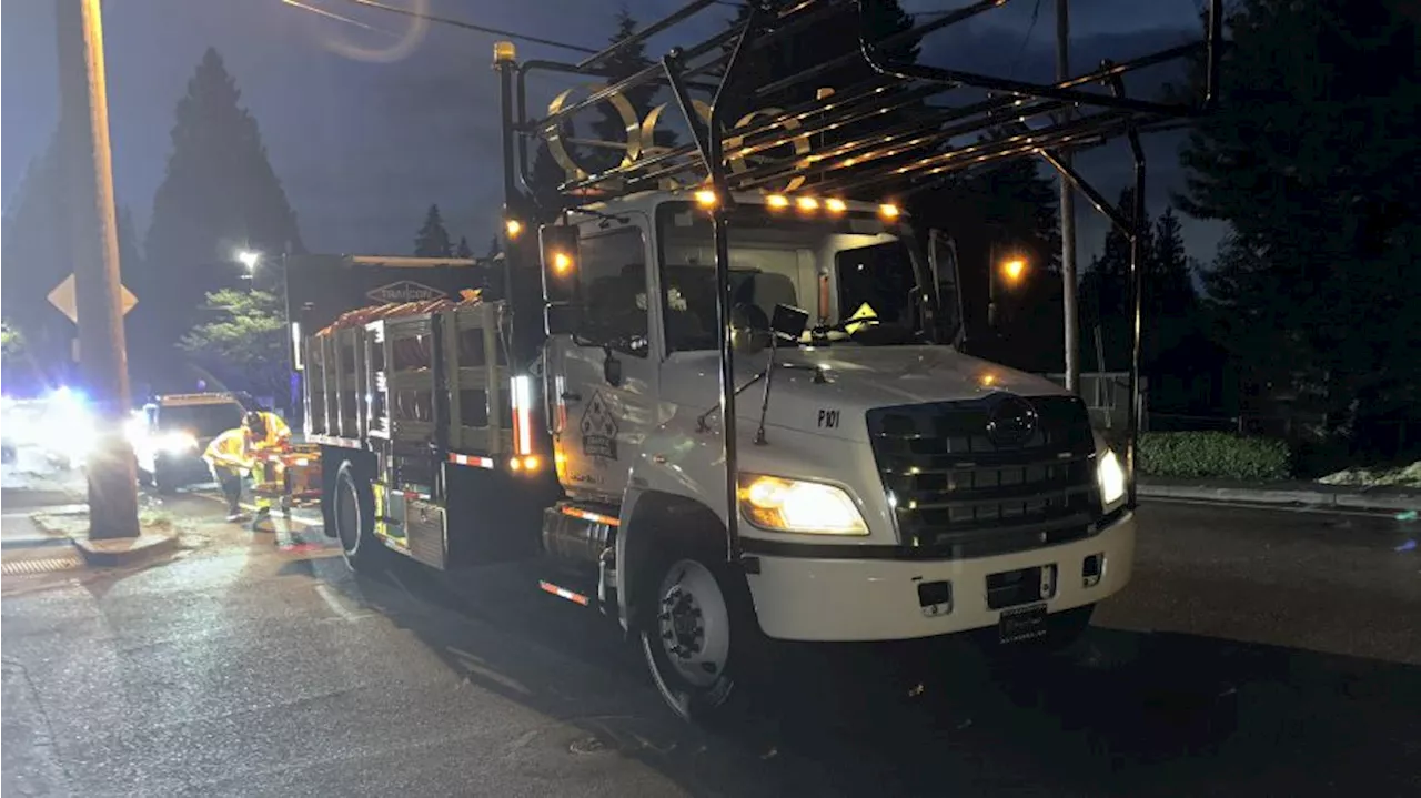 Washington State Patrol troopers chase down a stolen traffic control truck