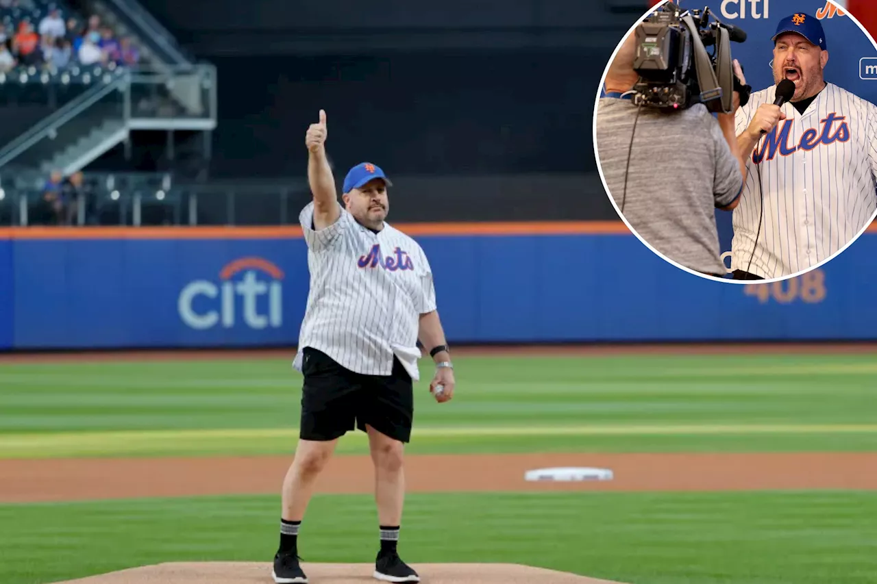 Kevin James recreates viral video in electric Mets moment