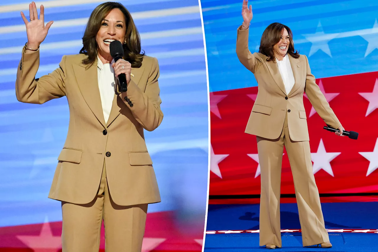 Kamala Harris' tan Chloé suit for 2024 DNC included nod to viral coconut speech