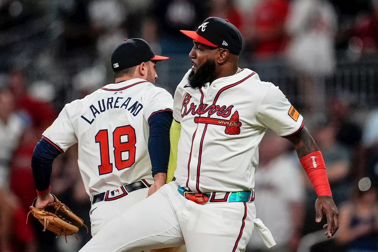 Marcell Ozuna homers to help the Braves top the first-place Phillies 3-1