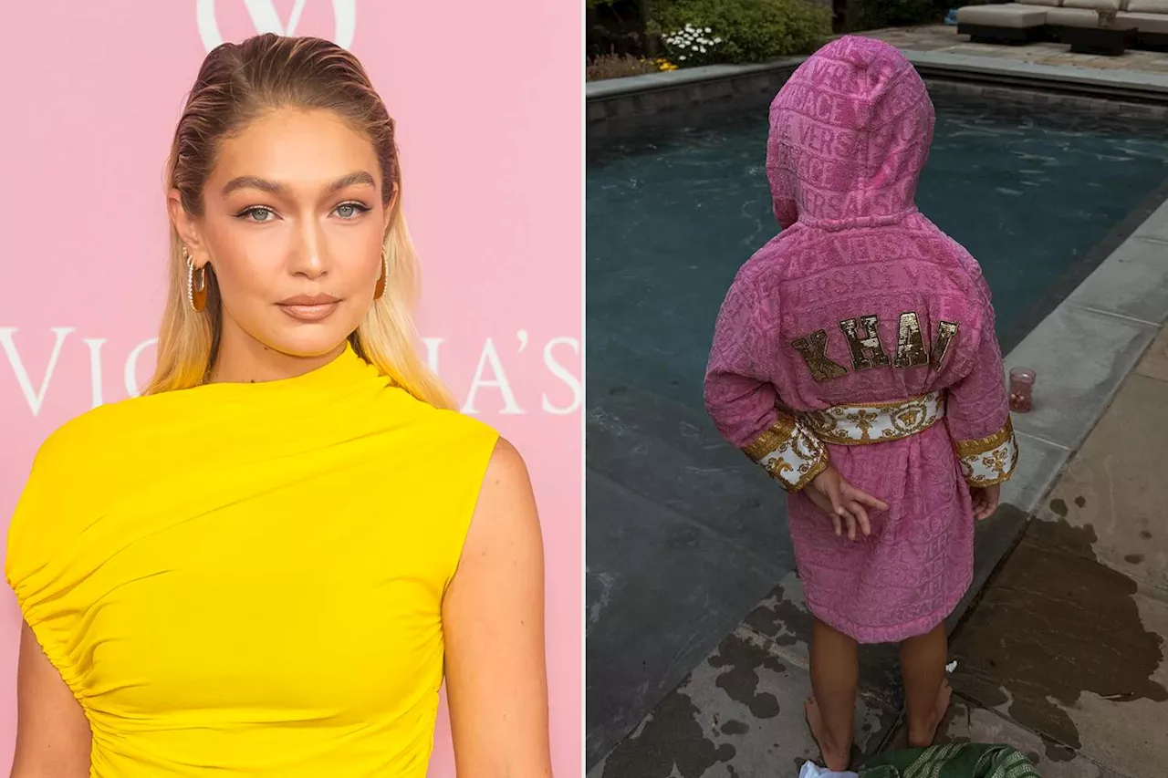 Gigi Hadid Shares Rare Pictures of Daughter Khai, 3, in Personalized Pink and Gold Versace Robe