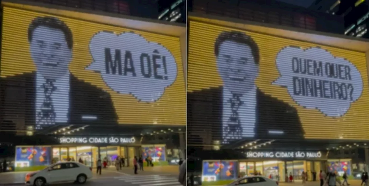 Silvio Santos recebe homenagem em painel luminoso na Avenida Paulista