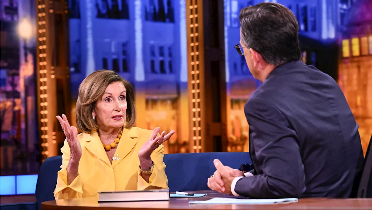 Protesters Prompt Pelosi to Discuss Gaza During Her Interview With Stephen Colbert