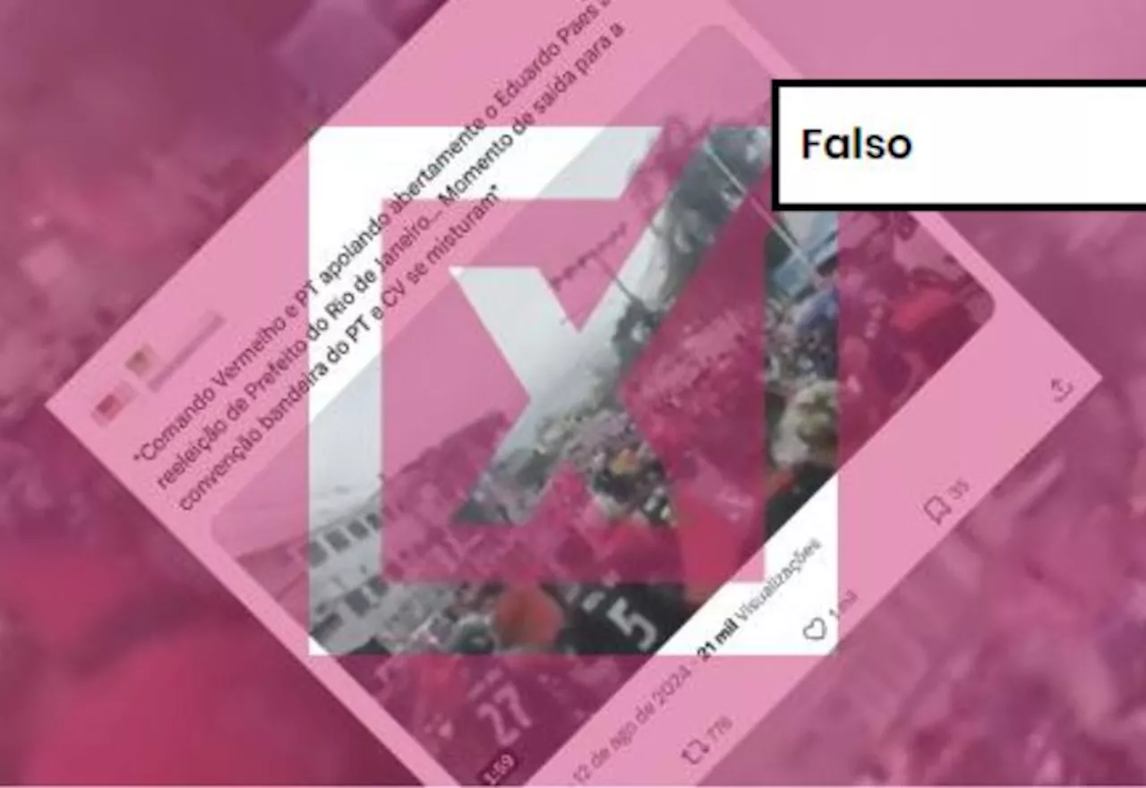 FALSO: Vídeo falso é usado para atribuir apoio do Comando Vermelho a Eduardo Paes