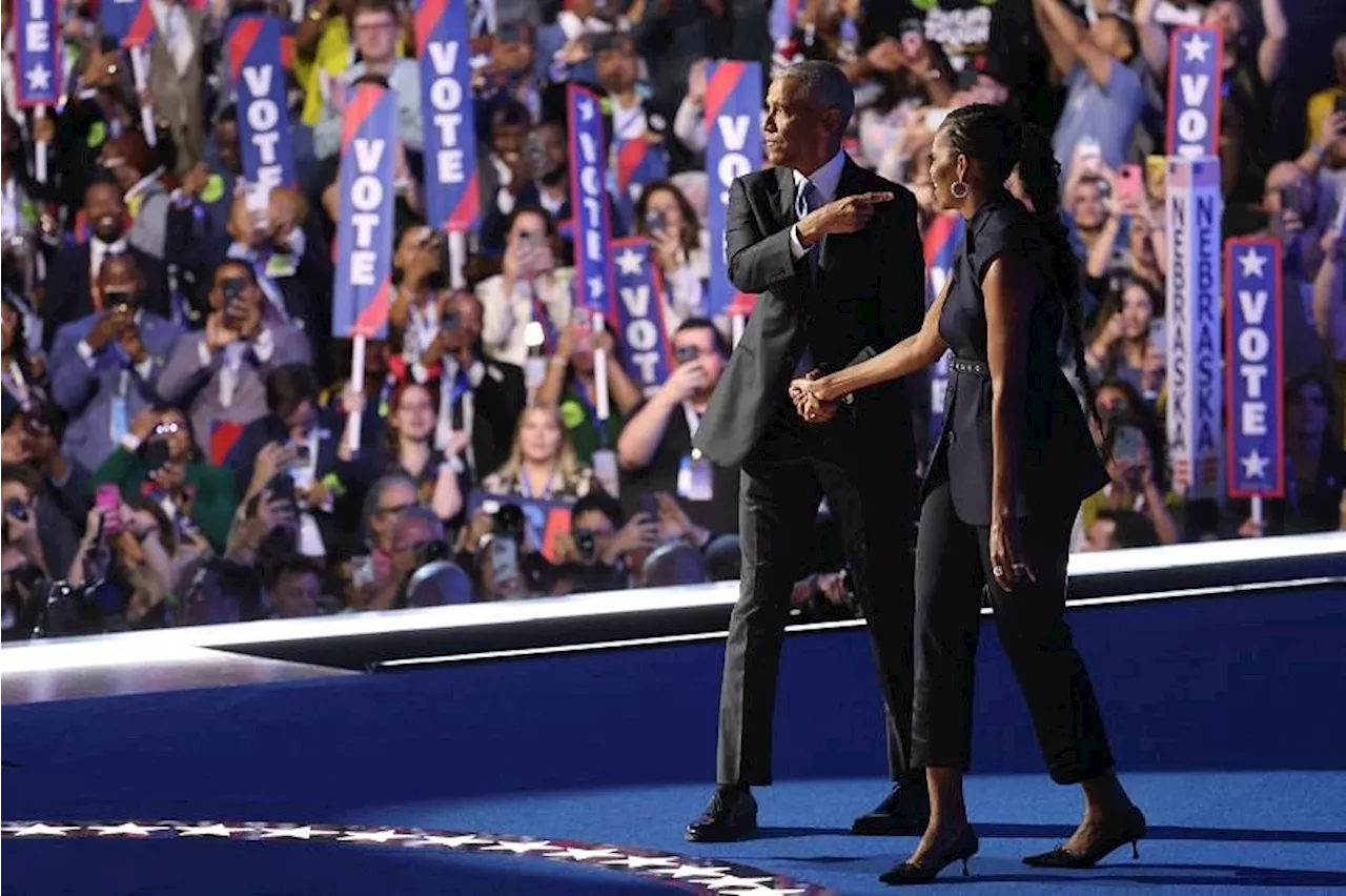 Obama night at the DNC: Barack, Michelle rouse crowd for Harris