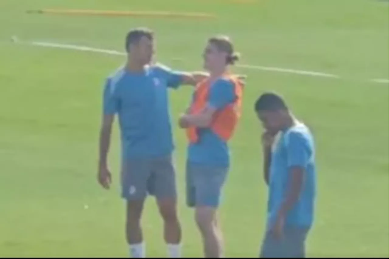 Chelsea legend spotted taking Conor Gallagher under his wing in Atletico Madrid training...