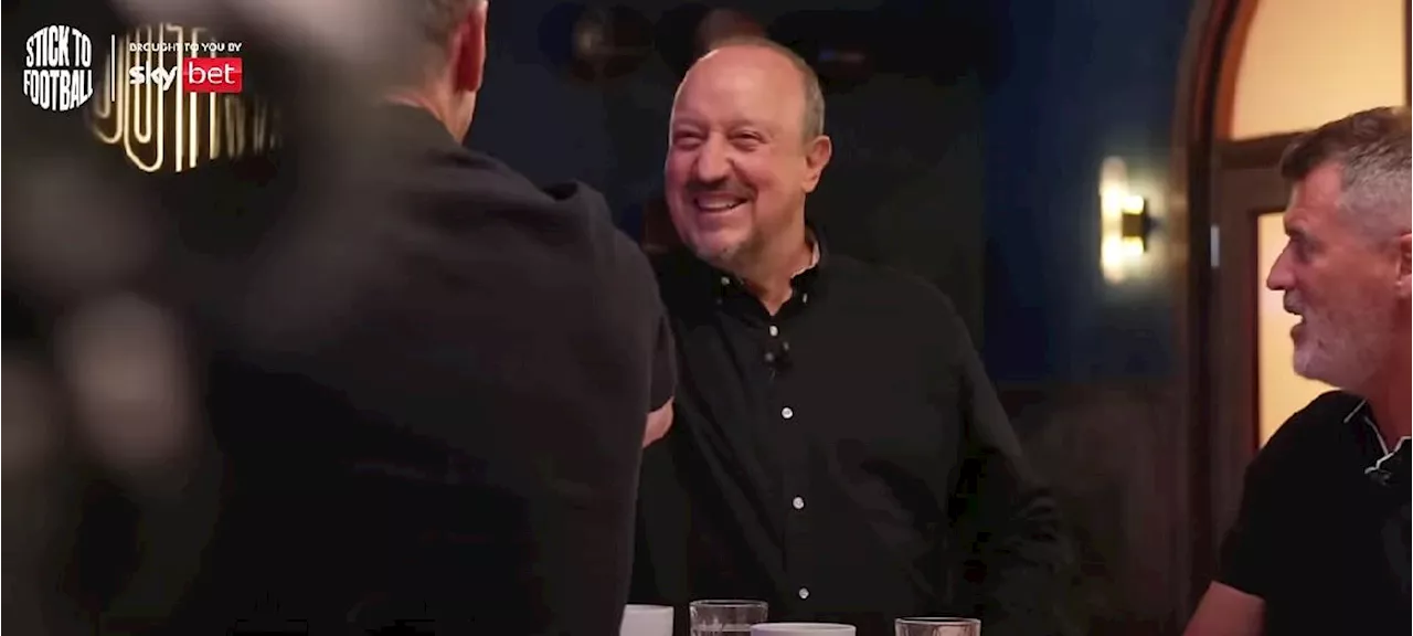 Gary Neville and Ian Wright crack up as Rafael Benitez makes unexpected entrance for interview...