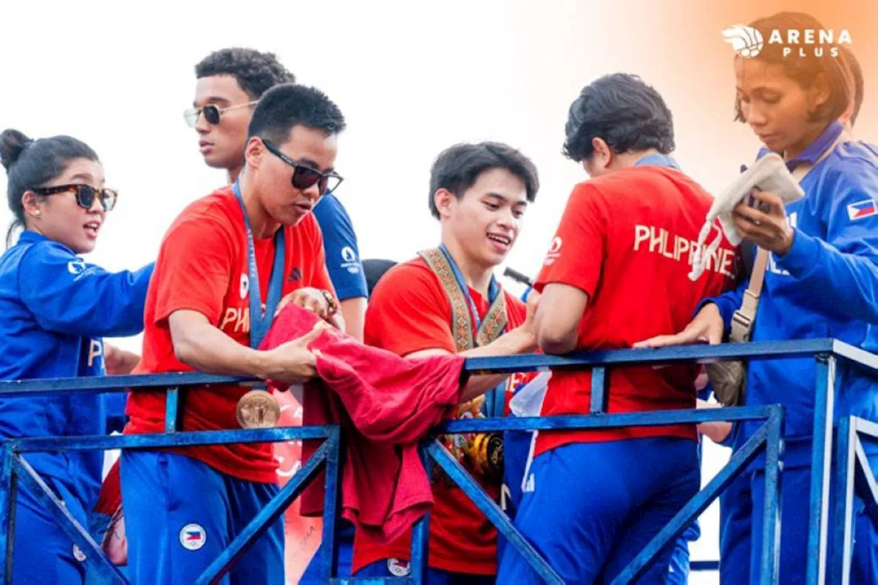 ArenaPlus welcomes brand ambassador Carlos Yulo, other Filipino Olympians in Manila Homecoming Parade