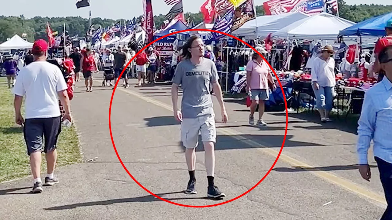 New Trump rally video shows wannabe assassin calmly walking through crowd before shooting former president...