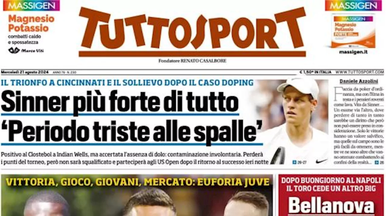 L'apertura di Tuttosport esala il mister della Juve: 'Benvenuti a MottaLand'