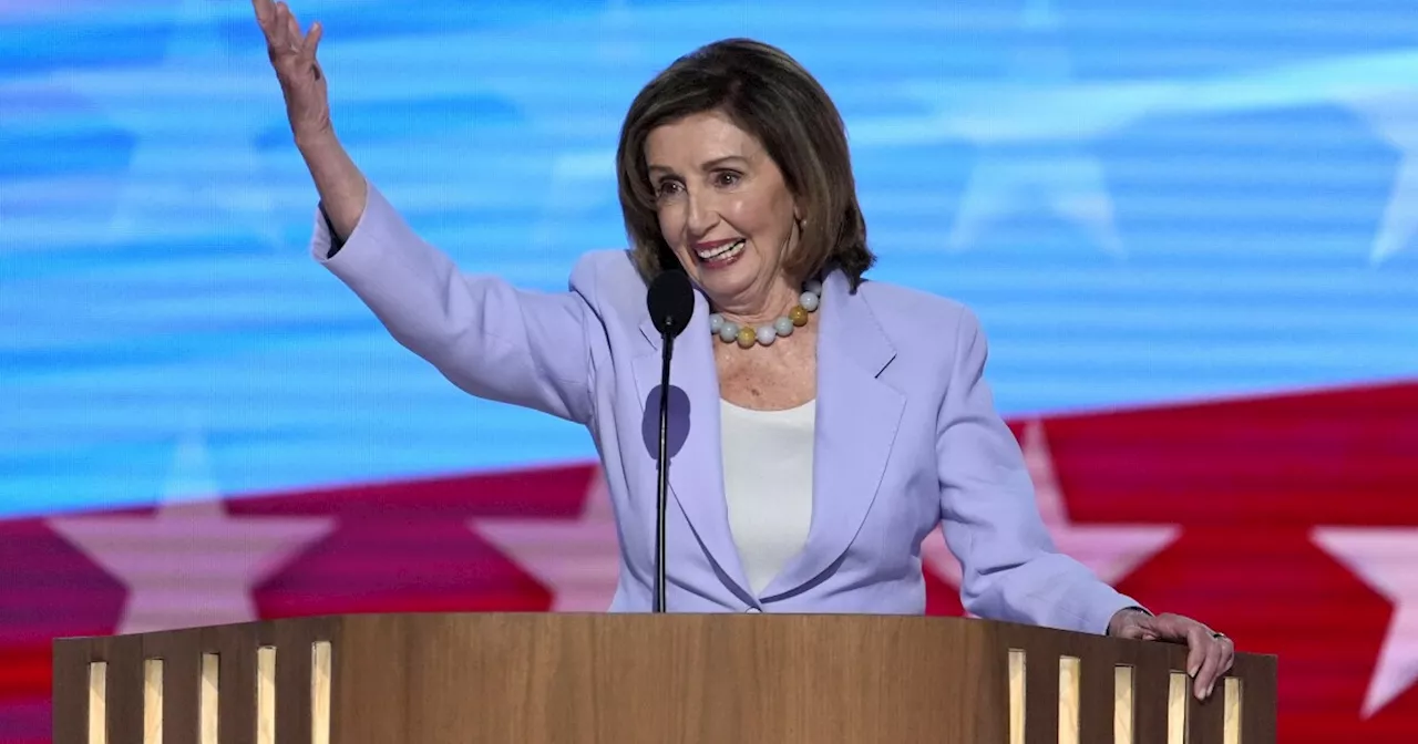 After tearing into Trump, Pelosi tells DNC Harris and Walz are 'onward to victory'