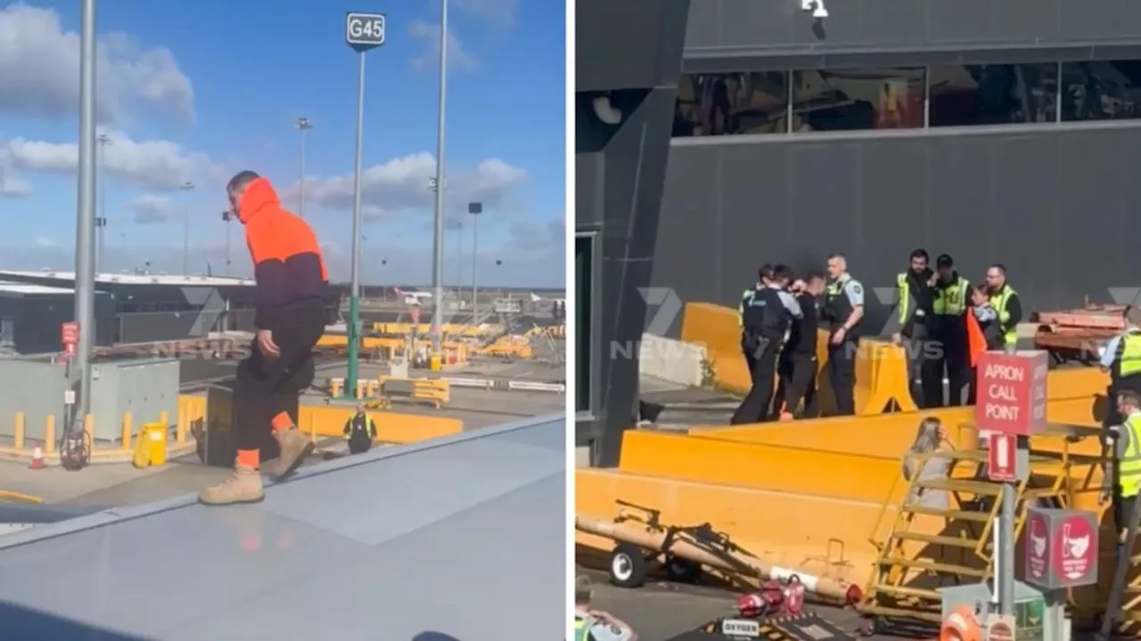 Jetstar passenger reveals commotion as man climbs through emergency door onto wing