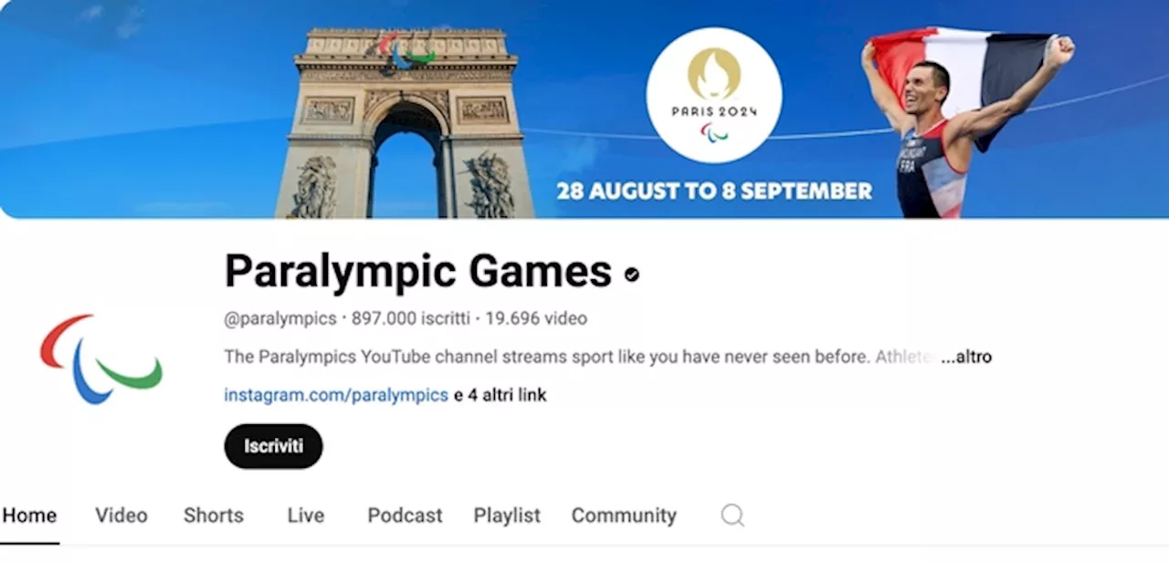 Paralimpiadi: Parigi 2024, su YouTube la diretta delle gare