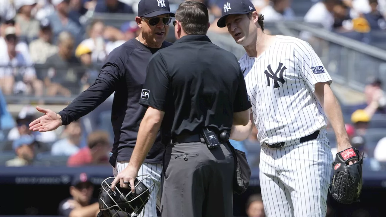 Gerrit Cole gets second pitch clock violation in four weeks for taking too long in warmups