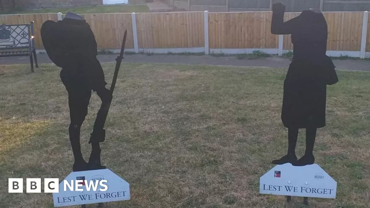 Kent: Village war memorial statues' heads removed