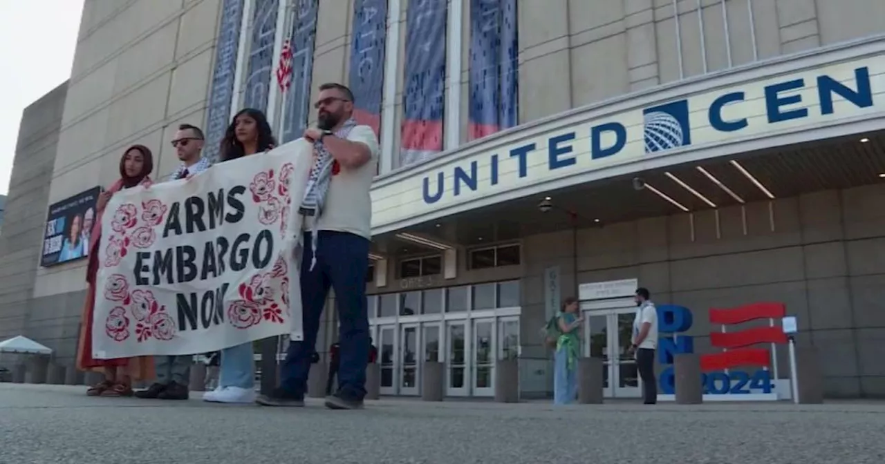 Uncommitted DNC delegates hold sit-in to demand Palestinian American speaker Thursday