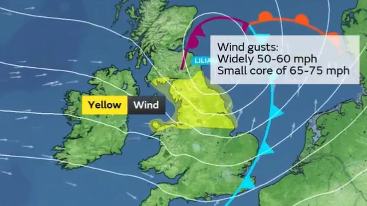 Now get ready for Storm Lilian: Met Office names 12th storm of the season with 80mph winds and heavy...