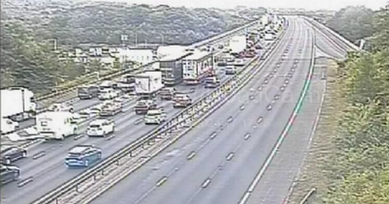 M56 crash updates as drivers face hour long delay and six miles of congestion