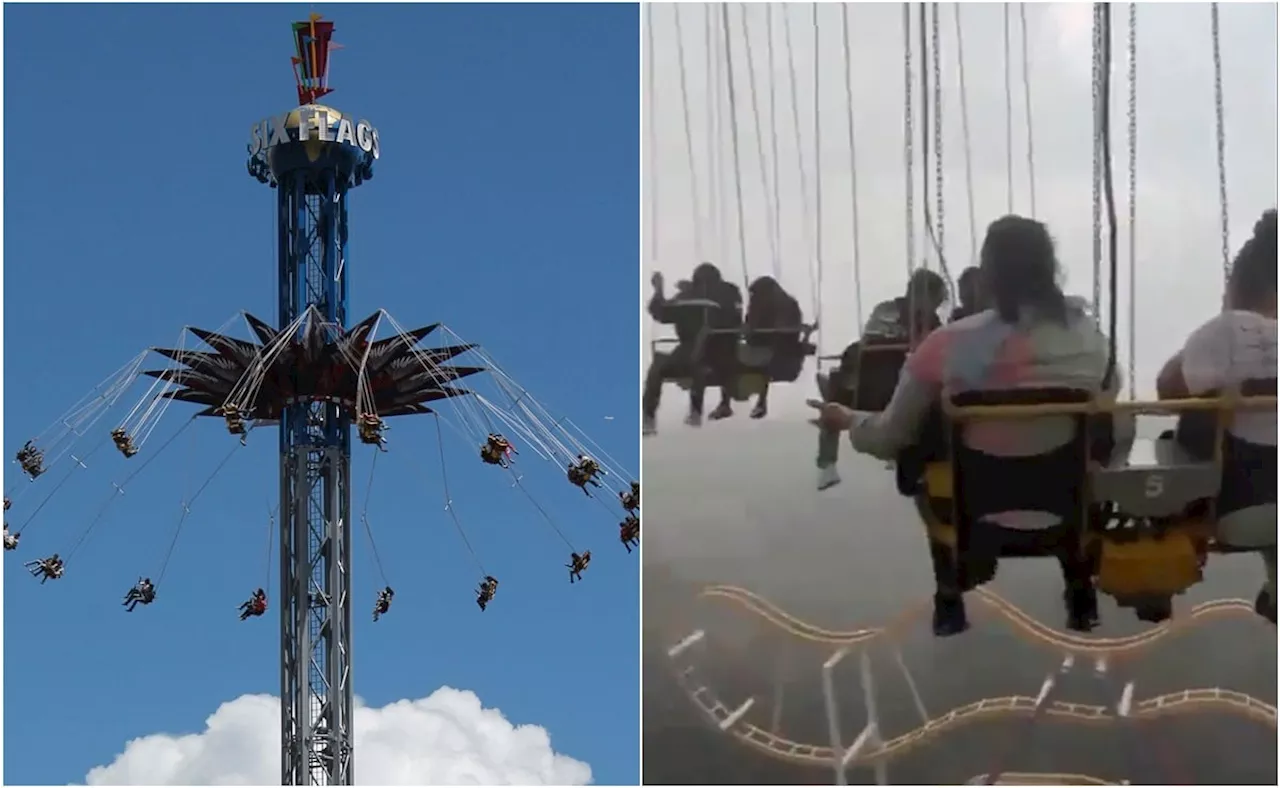 VIDEO: Fuertes lluvias en CDMX causa pánico en las alturas en atracción de Six Flags México