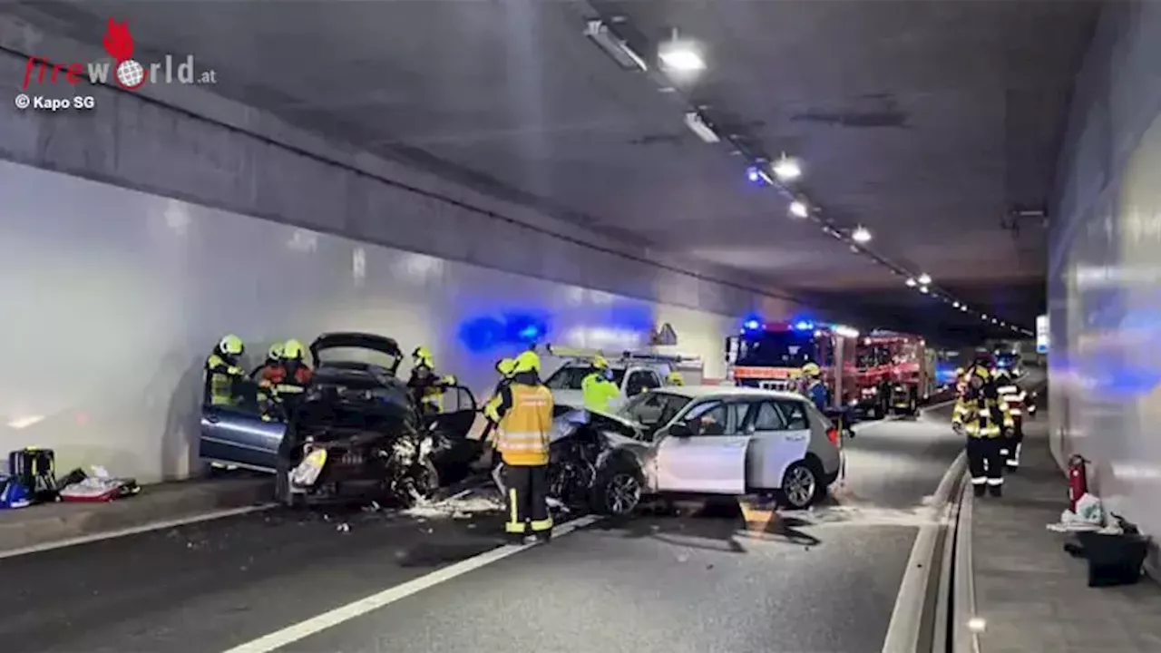 Schweiz: Drei Verletzte bei Frontalzusammenstoß im Tunnel Engi in Bütschwil