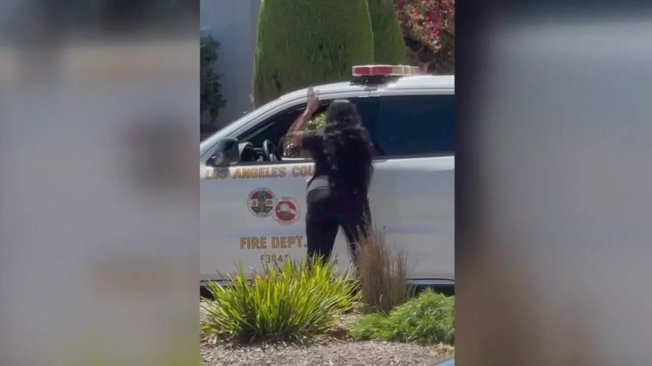 WATCH: Woman slams car into LACoFD car in Gardena after assaulting firefighter, police say