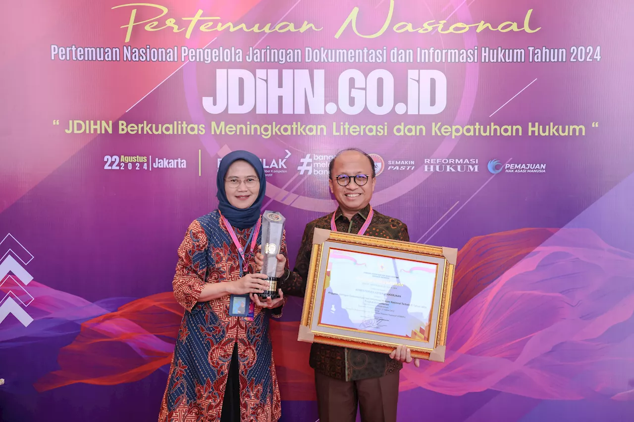 Selamat, Kemnaker Raih Anugerah JDIHN Awards Terbaik III dari Kemenkumham