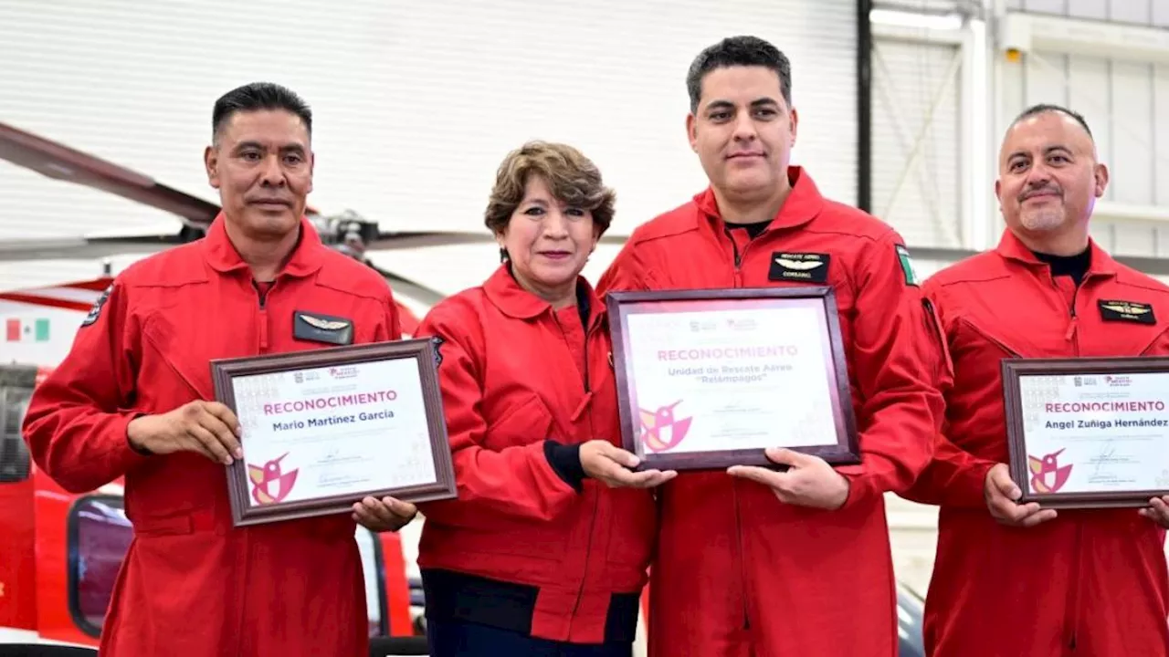 Delfina Gómez reconoce el compromiso de la Unidad de Rescate Aéreo “Relámpagos” en su 30 Aniversario