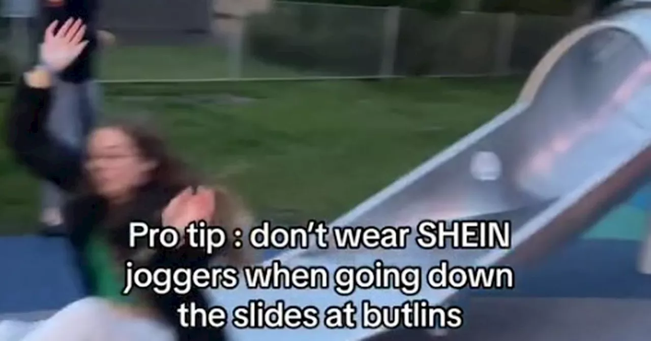 Woman has hilarious slide mishap after wearing Shein leggings at Butlin's