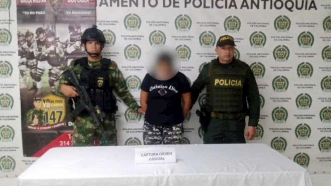 Cayó alias ‘Natti’ integrante de Los Caparros: Vinculada a homicidios selectivos en el Bajo Cauca antioqueño