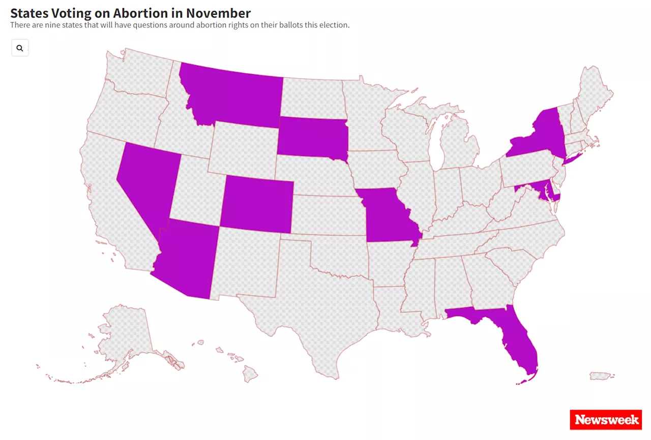 Map Shows States That Will Vote on Abortion Rights in November