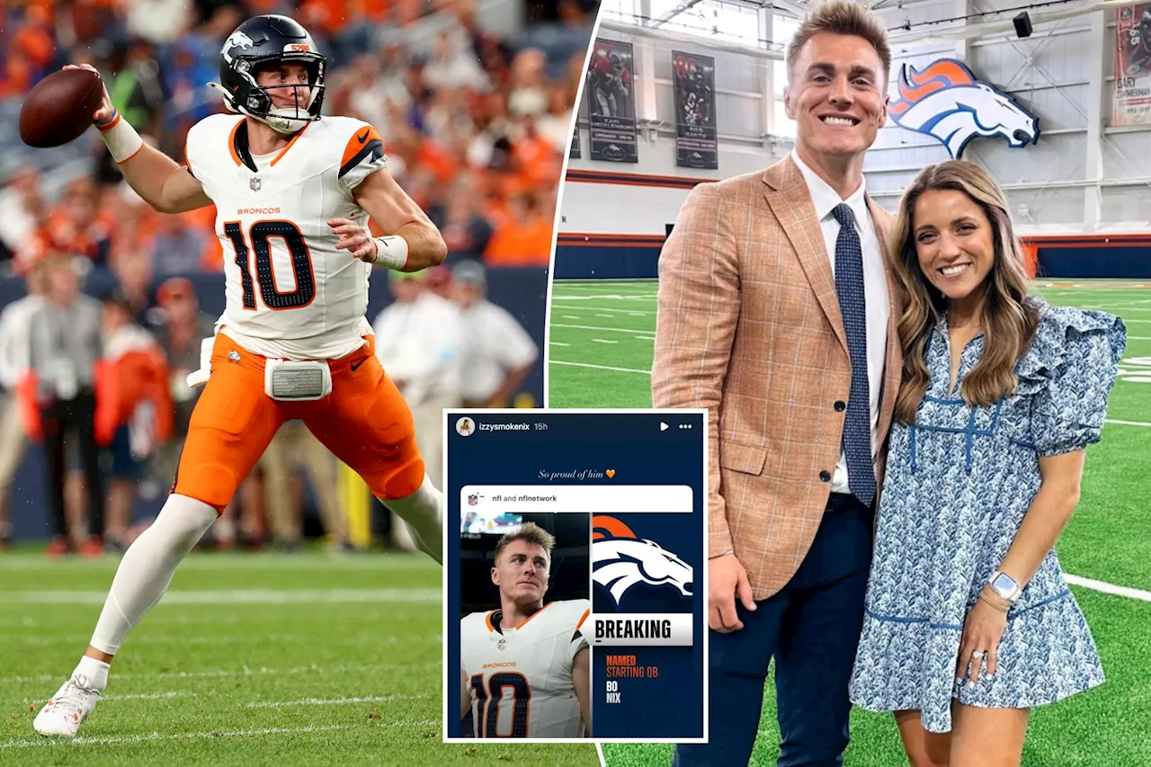 Bo Nix's wife, Izzy Nix, reacts to rookie QB being named Broncos' starter