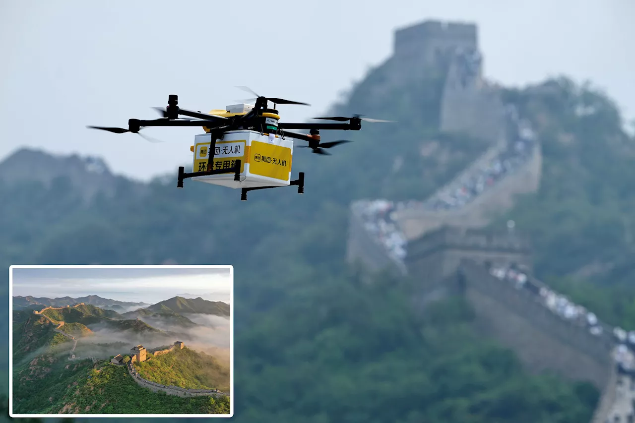 Drone food delivery now an option to hungry tourists at the Great Wall of China