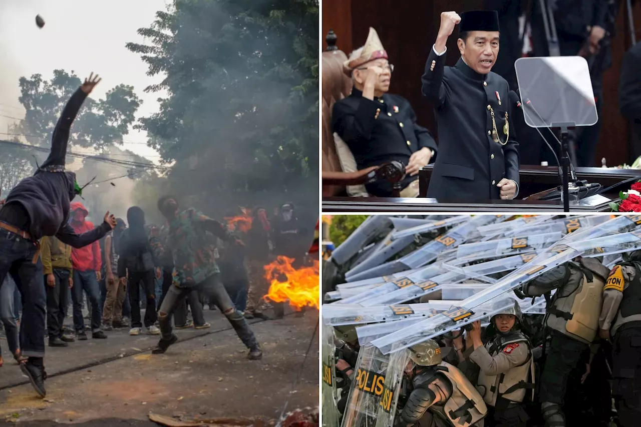 Thousands of Indonesians attempt to storm parliament to protest changes to election law