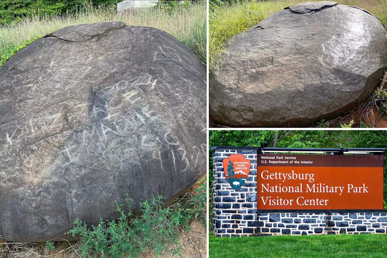 Vandal defaces two sites at Gettysburg National Military Park in Pennsylvania: 'Our hearts sank'