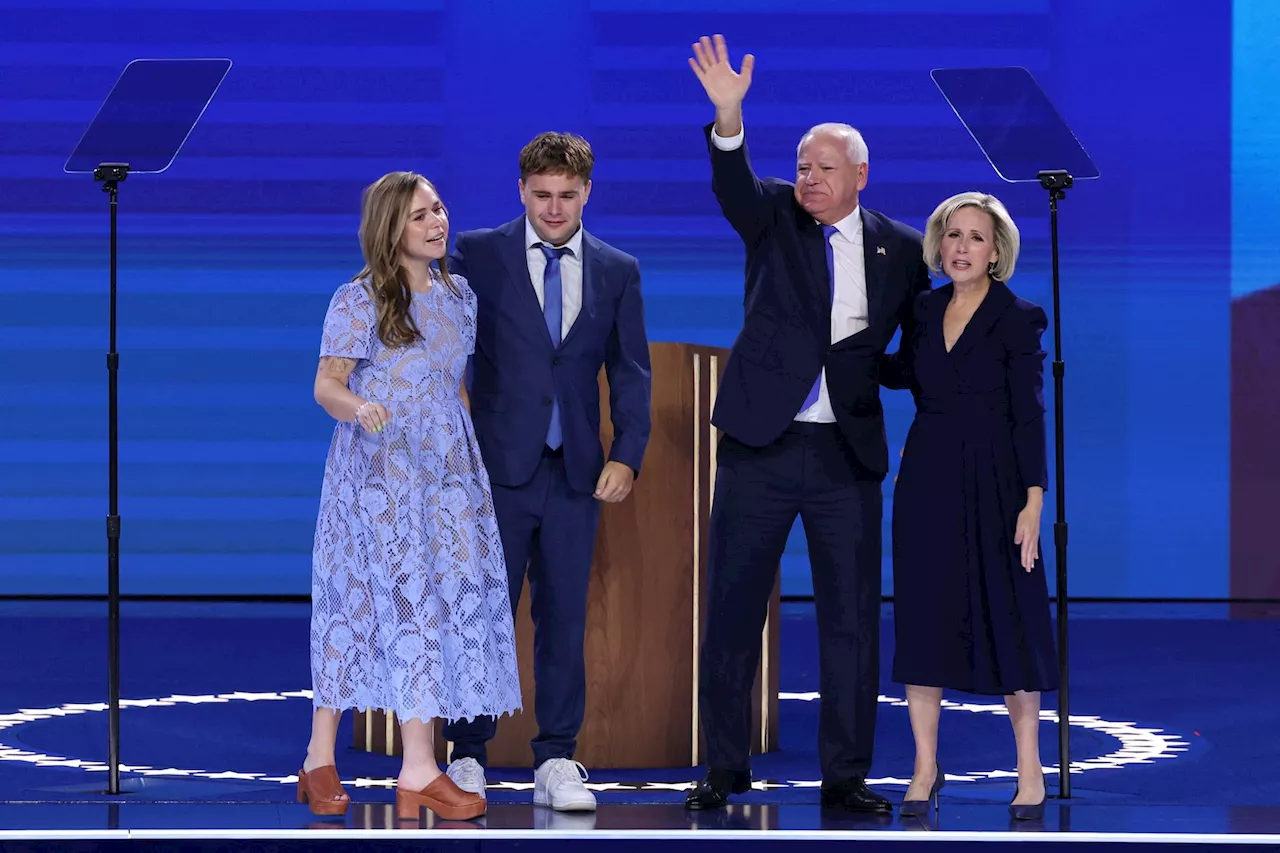 ‘That’s my dad’: Walz’s tearful son stars in Democratic convention speech