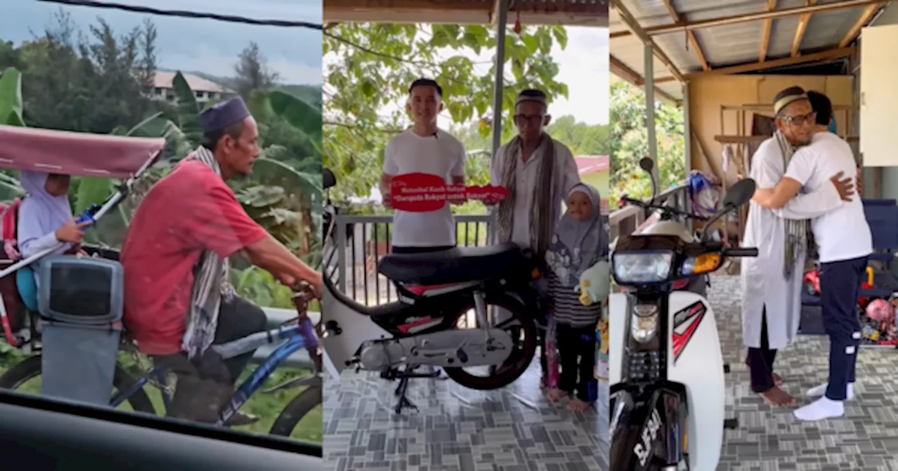 Pemuda Hadiahkan Pak Cik Motosikal Lepas Viral Video Hantar Anak Ke Sekolah Naik Basikal