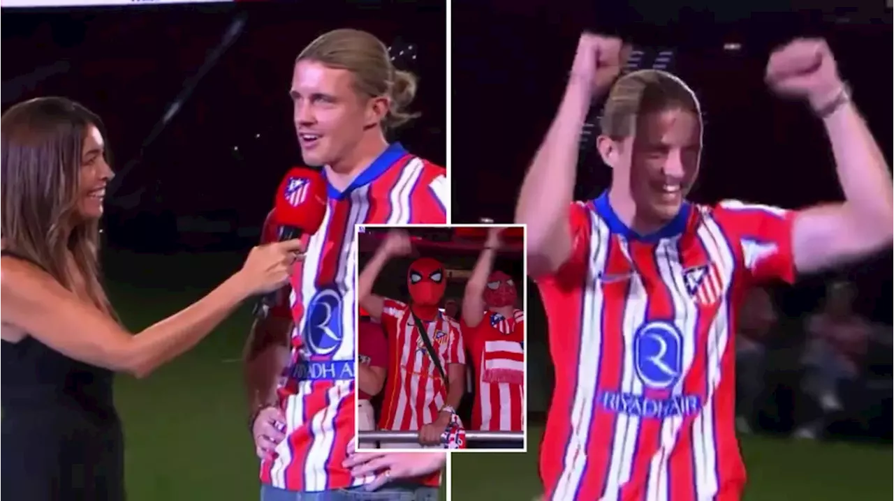 Conor Gallagher sends stadium wild by speaking Spanish during Atletico Madrid unveiling after Chelsea transfer