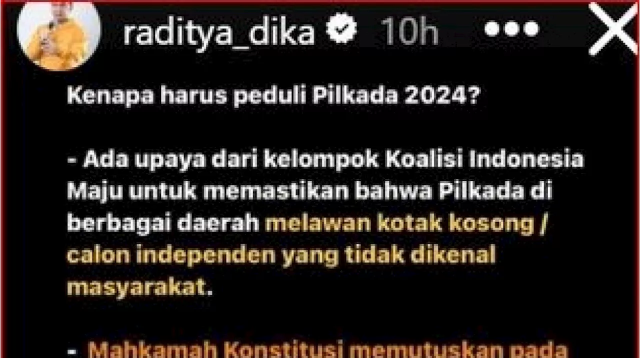 Terkenal Anti Politik, Raditya Dika Kini Turut Suarakan Tagar KawalputusanMK