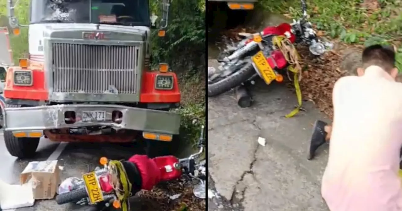 Tragedia en la vía Bucaramanga - San Alberto: un motociclista murió y su acompañante resultó herida