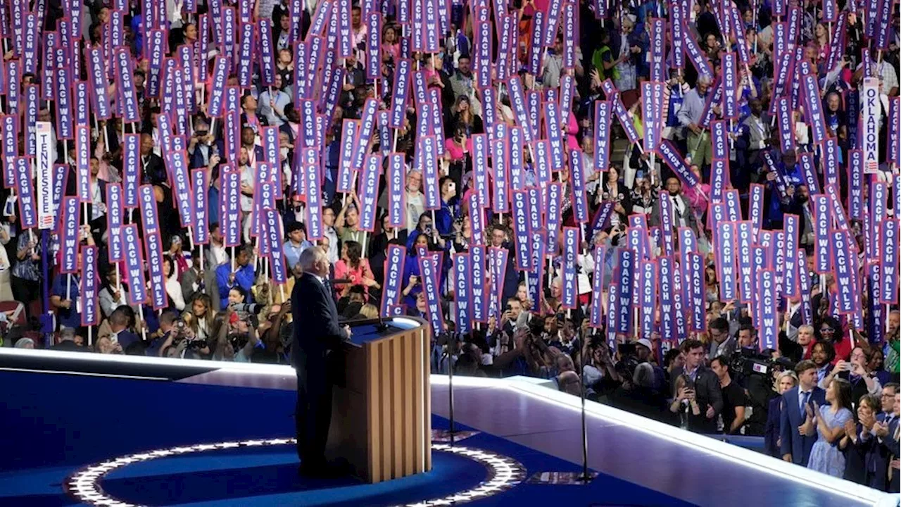 Walz gets his moment in the spotlight as he accepts vice presidential nomination