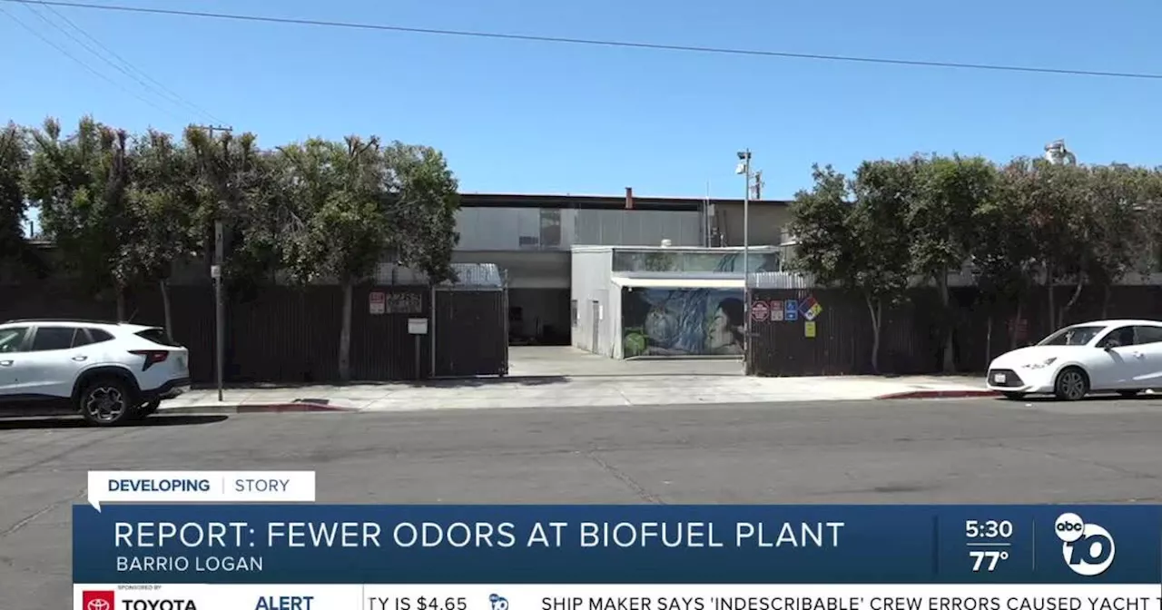 Report: Fewer odors at Barrio Logan biofuel plant