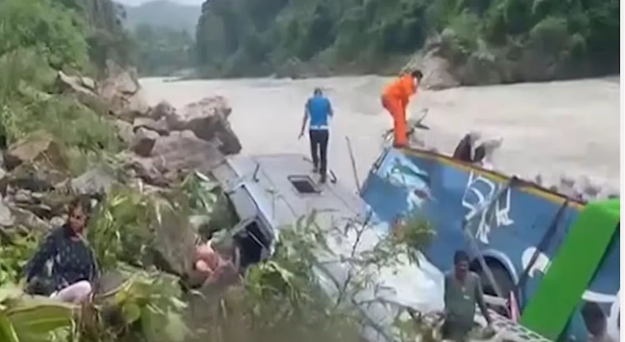 Bus with 40 on board plunges into Nepal river, most rescued